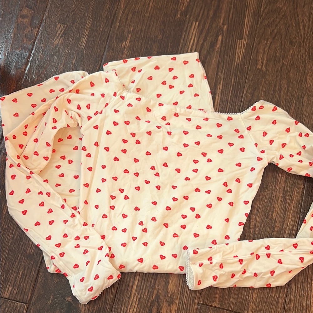 SKIMS heart shirt romper XXS